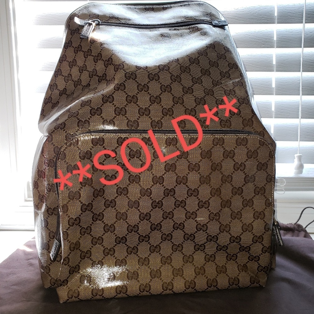 Authentic Gucci Crystal Monogram Backpack